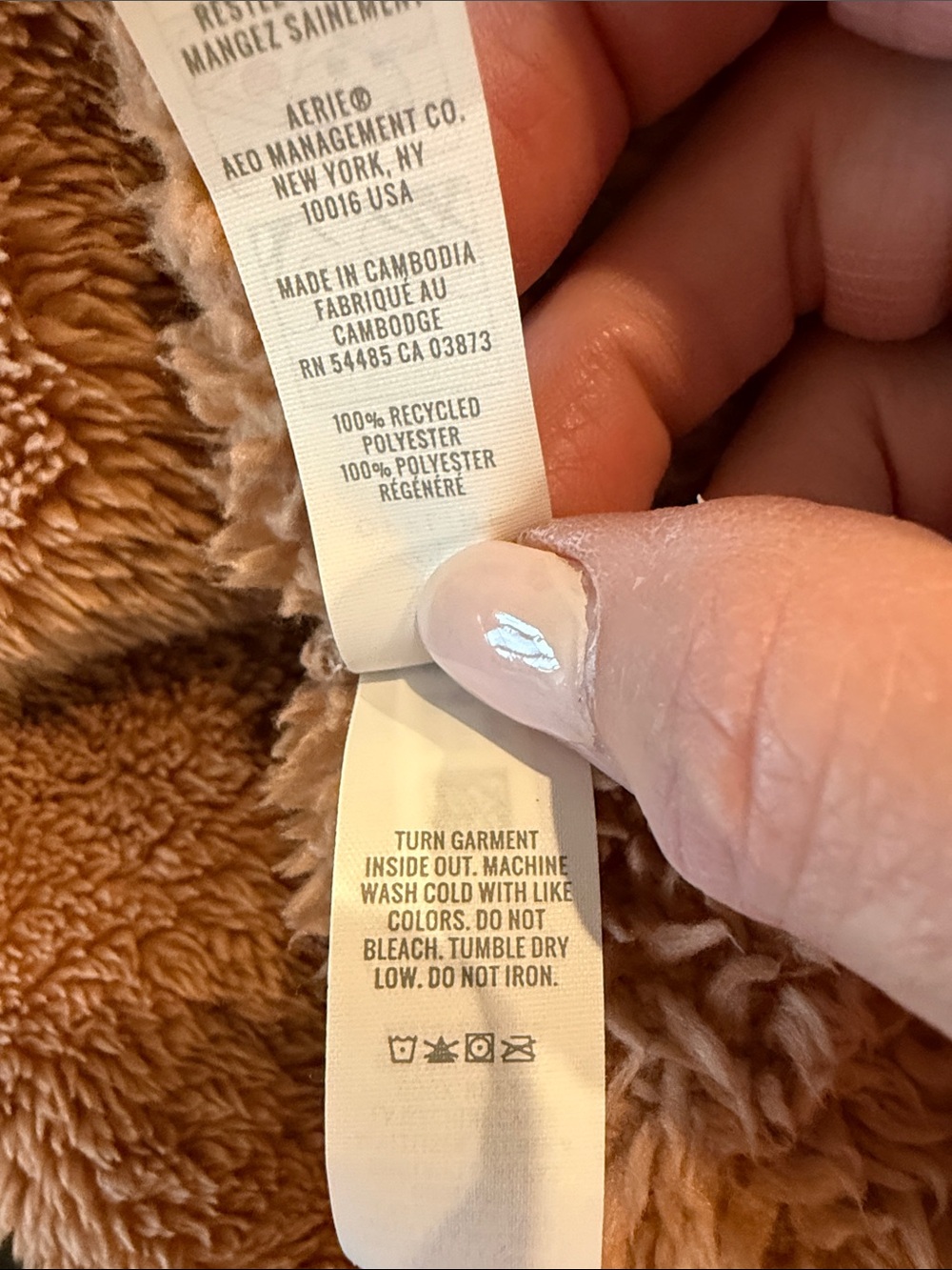 OFFLINE By Aerie Fluffy Sherpa Quarter Zip Sweatshirt Camel Size Small - Picture 8 of 12